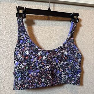 lululemon athletica Floral Print Bra - Black and Purple